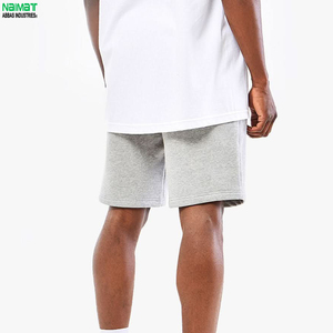 Shorts en coton gris tricoté, décontractés, respirants, avec cordon de serrage, pour l'été, vêtements de sport - Product Image 2