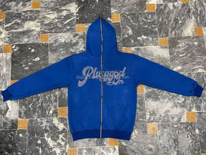 เสื้อสเวตเตอร์ผู้ชายแบบมีซิป,เสื้อฮู้ดสำหรับผู้ชายโลโก้แบบออกแบบได้เฮฟวี่เวทประดับพลอยเทียม - Product Image 2