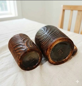 Premium Rustic <b>Pine</b> Wood Mug Handcrafted Wooden Cup with Stainless Steel Liner At Cheap Price - Product Image 1