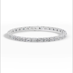 Pulsera de tenis con diamantes cultivados en laboratorio de corte esmeralda, plata de ley 925, para mujer, 4.5x3.1mm, certificado IGI, joyería fina al por mayor OEM - Product Image 1