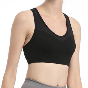 New Design Women's Yoga Sports Bra High Support Breathable V-neck Front Logo Spandex/Polyester Removable Pads Backless - Product Image 6