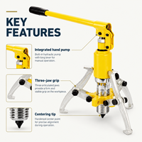 Extracteur hydraulique intégré à trois griffes avec pompe manuelle et levier pour le retrait de roulements et engrenages