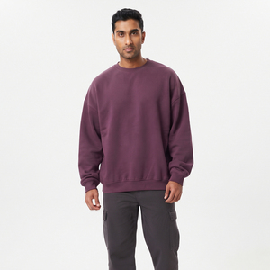 Sweat-shirt en molleton personnalisé pour homme, 100 % coton épais, coupe ample, épaules tombantes, col rond, style décontracté streetwear, OEM ODM - Product Image 1