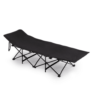 Lettino Pieghevole Portatile Nero con Materasso Morbido per Campeggio, Casa, Ufficio, Pisolino, Spiaggia, Viaggi, Lettino per Adulti - Product Image 5