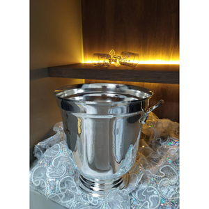 Customized Handmade Metal Ice Bucket With Silver Finished & Tong Soft Drinks <b>Cooled</b> Storage Basket Indoor Parties ice cube - Product Image 6