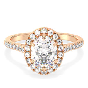 Anillo de Compromiso REYES con Diamante Ovalado de 2.1 Quilates, Certificado IGI, para Mujer, Oro Rosa de 14K, Regalo de Boda, Joyería Fina, Venta al Por Mayor - Product Image 1