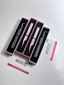 Pince à épiler pour cils GETUP BROSONS IMPEX 90 degrés, longue, en acier inoxydable de précision, anti-statique, à pointe lisse de 10 mm, motif papillon - Product Image 6