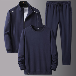 Custom Logo Men's Spandex Cotton Autumn Tracksuit Set Breathable Sportswear Jogging Suit Casual Athletic Track Set Two Piece - Product Image 5