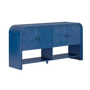 Consolle Versatile U_Style con Doghe in Legno Intrecciato e Impiallacciatura in Legno Massello per Ingresso, Corridoio, Soggiorno o Foyer - Product Image 5