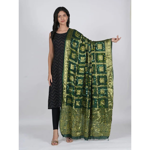 Dupatta en soie artisanale Bandhani - Product Image 1