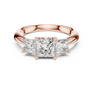 MINIMALIST 1CT Lab Grown Princess Diamond <b>Ring</b> <b>Set</b> 18KT Rose <b>Gold</b> Rhodium Plated Luxury IGI Certified Women's Engagement Party - Product Image 4