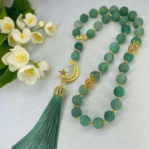 Faturan Rosary tasbih เรซิน100% เป็นมิตรกับสิ่งแวดล้อมวัสดุทำมือ45เม็ดสีเทอร์ควอยซ์สไตล์รัก - Product Image 6