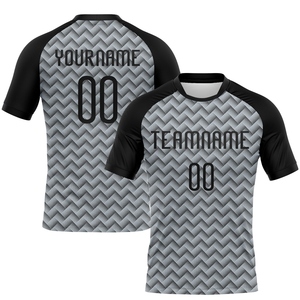 Venta al por Mayor Directa de Fábrica OMMIZ INDUSTRY, Uniforme de Voleibol Personalizado con Sublimación de Forma Geométrica en Plata y Negro - Product Image 1