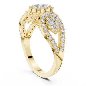 ZAWO Elegant <b>Round</b> Cut Diamond Rings for Women Lab Grown Diamond Fine Jewelry Engagement Wedding Ring Available in All Sizes - Product Image 5