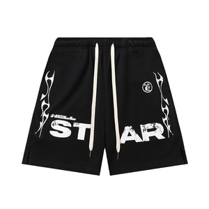 กางเกงขาสั้นผู้ชายทรงฮิปฮอป รุ่น Hell Star ลุคทำสีซีดขาดๆ แต่งเชือกผูกเอว ผ้าวูล ทรงครอป รุ่นซัมเมอร์ 2026 เอวยางยืด ปักลาย 3 มิติ ระบายอากาศได้ดี - Product Image 5