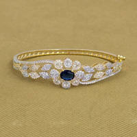 Bracelets et bracelets de mode Kada ouvrable avec placage à 2 tons et accent de zircone cubique