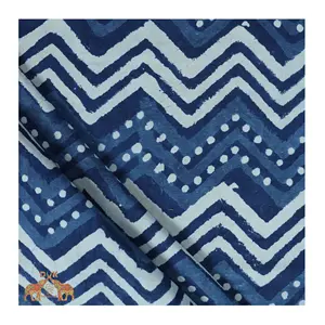 Tissu imprimé de bloc de main indien pour vêtements, tissu de coton imprimé de tissu de cambric indien fait à la main vente en gros