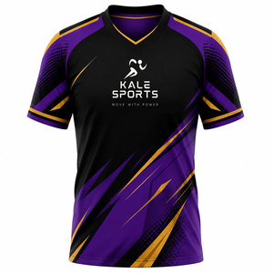 Maillot de football Kale Sports personnalisé pour homme, col rond, écologique, imperméable, manches courtes, sublimé, anti-humidité, coupe classique - Product Image 1
