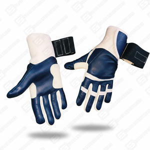 Nouveau design personnalisé à prix d'usine, gants de baseball en cuir de vachette bleu marine et blanc, respirants/durables, légers et antidérapants - Product Image 2