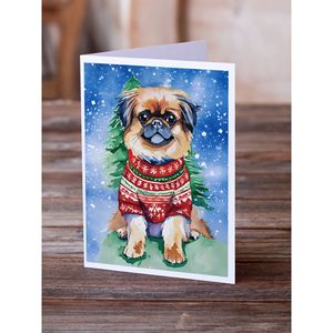 Lunatique A7 Taille 5x7 Pékinois Cartes de Noël vierges Lot de 8 avec enveloppes pour salutations et notes - Product Image 2