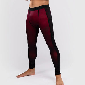 <b>Men</b> Slim Fit Elastic Waisted Leggings Maroon Color Athletic Gym <b>Tights</b> <b>Men</b> Plain Printed Sports <b>Compression</b> Pant <b>Men</b> Leggings - Product Image 2