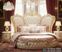 Juego de Dormitorio Moderno Europeo en Negro y Dorado, Cama, Armario, Cómoda, Madera de Teca, Altura Ajustable, Superventas