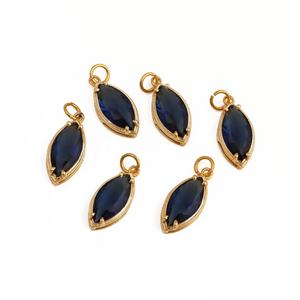 Iolite cuarzo diseñador punta conjunto chapado en oro latón encanto colgante elegante joyería personalizada componente para creaciones - Product Image 5