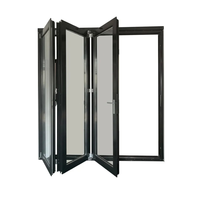 Fenêtre en verre pliante en aluminium sur mesure avec panneaux pliants à profil fin pour les maisons, les bureaux, les salles d'exposition et les cafés