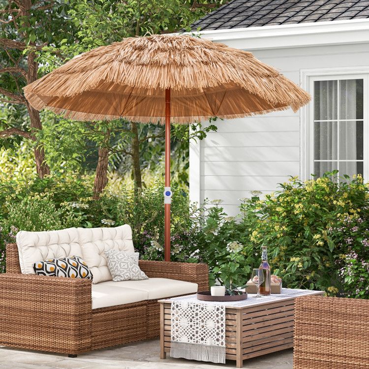 6 foot patio umbrella pole Yescom 7ft Wood Market 6-Rib for Golf Courses/Country Clubs open feature separate within the frame which adds to the umbrellas longevity Thatched Patio Umbrella 6 Ft