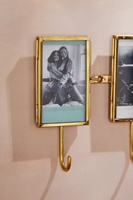 Crochet mural de luxe en laiton et verre pour clés et photos Instax, avec trois fentes, design multifonctionnel, durable, pour salon