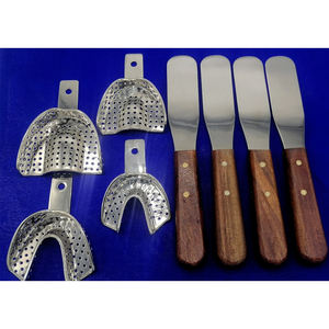 Bandeja de impresión dental para molares superiores e inferiores, espátulas de laboratorio con mango de madera para encerar - Product Image 2