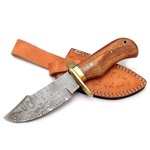 Cuchillo de Caza de Acero de Damasco de Primera Calidad, el Mejor Diseño con Mango de Madera Personalizable, Soporte OEM - Product Image 1