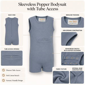 Combinaison unisexe Popper |   Manches longues spéciales pour enfants, sans manches, en coton extensible, respirantes, adaptées aux sens, faciles à enfiler - Product Image 3