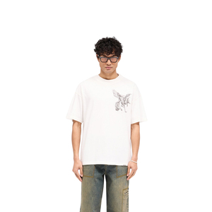 Camiseta Blanca para Hombre con Estampado DTG, Diseño Gráfico Oversize, Directo a la Prenda, Algodón, Estilo Urbano - Product Image 1