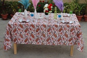 Customized Block Print Picnic <b>Table</b> Cloth Wholesale 100% Cotton Tablecloth for <b>Party</b> Morden Rectangular <b>Table</b> Cover - Product Image 2