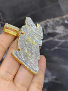 เครื่องประดับฮิปฮอปแบบยูนิเซ็กซ์ จี้ตัวอักษรแบบกำหนดเอง ชุบทองคำขาว 925 เงินแท้ ประดับเพชร ตัวเลข ชื่อ ย่อสัญลักษณ์ โลโก้ รับรองโดย GRA - Product Image 3