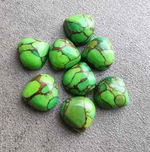 Turquoise Verte Naturelle en Forme de Cœur, Cabochon Calibré, Pierre Précieuse Libre pour Bijoux, Pierre de Guérison en Cristal - Product Image 2