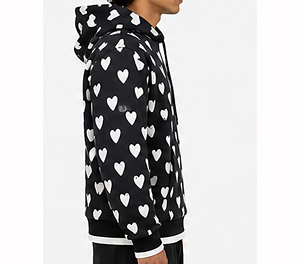 Sweat-shirt à capuche de luxe noir pour homme, coupe oversize, en coton épais, style streetwear hiver, chaud et tendance - Product Image 3
