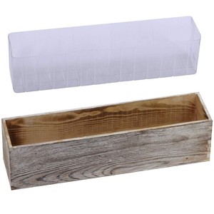 Pine Wood White-Washed Flower Pot Holder | Handcrafted Farmhouse <b>Planter</b> Wholesale - Product Image 1