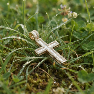Collier religieux chrétien en argent 925 avec croix de Jésus, bijoux personnalisés, pendentif entièrement serti de diamants de laboratoire, style hip-hop, breloques. - Product Image 6