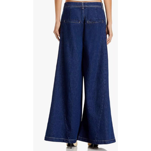 Jean baggy pour femme, grandes tailles, en denim délavé à jambe large, respirant, en promotion - Product Image 2