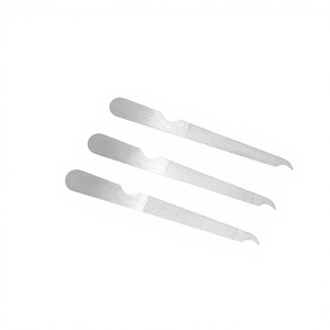 3 LIMES À ONGLES OPTITECH HEALTHCARE en acier inoxydable, réutilisables, double face, pour le soin des ongles des doigts et des orteils - Product Image 1
