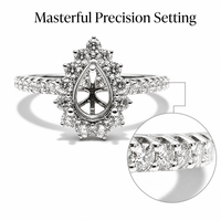 Bague de fiançailles semi-montée classique en or blanc 18 carats, certifiée IGI, taille brillant rond, sertissage halo, bague de mariage OEM/ODM, MOQ 1 pièce