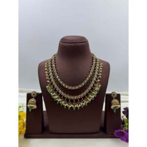 Indian Ethnic Shubhangi Victorian Premium Double Layer <b>Fashion</b> <b>Necklace</b> - Product Image 2