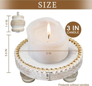 Pequeños Soportes de Madera para Decoración, Soportes Redondos de Madera para Exhibición, Platos y Bandejas para Velas, Bandejas para Velas Estilo Rústico, Decoración del Hogar, Pedestales - Product Image 3