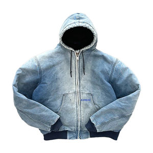 Chaqueta de Mezclilla con Capucha para Hombre, Estilo Moderno, Forrada, Disponible en Todos los Colores, Chaqueta de Mezclilla con Capucha y Parches para Hombre - Product Image 6