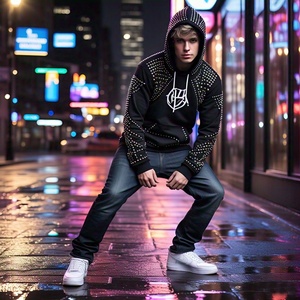 Y2K sweats à capuche pour hommes zippés personnalisés 100% coton polaire qualité Fullzip sweats zippés surdimensionnés - Product Image 2