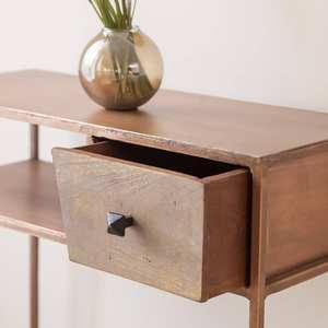 Consola metálica Vandana Elara Grand con efecto cobre - Product Image 3