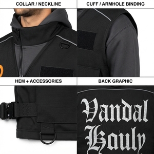 Gilet de moto technique en Cordura 300D, coupe oversize, style streetwear tactique, étiquette personnalisée OEM - Product Image 4