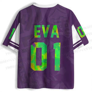 T-shirt en jersey 100 % coton sublimé, motif anime néon 01, coupe classique, col rond, manches courtes, respirant, séchage rapide, imprimé Mecha - Product Image 5